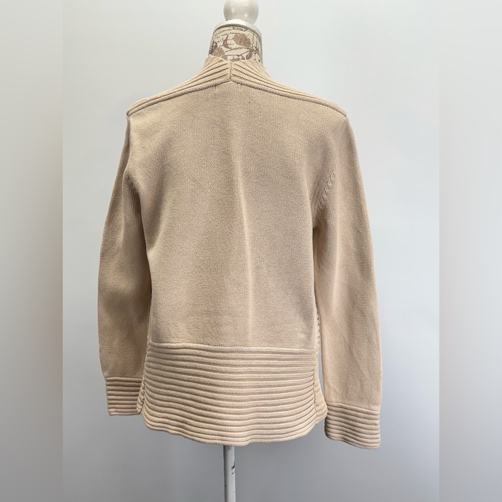 Grace Elements Beige Knit Ribbed Open Cardigan Si… - image 7